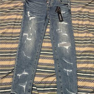 Purple Distressed Blue Jeans